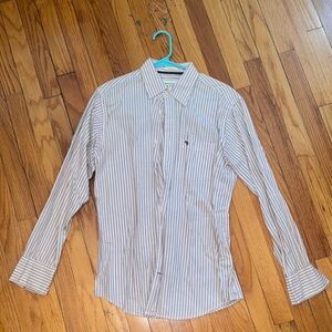 Abercrombie & Fitch Beige Striped Button-Down Shirt